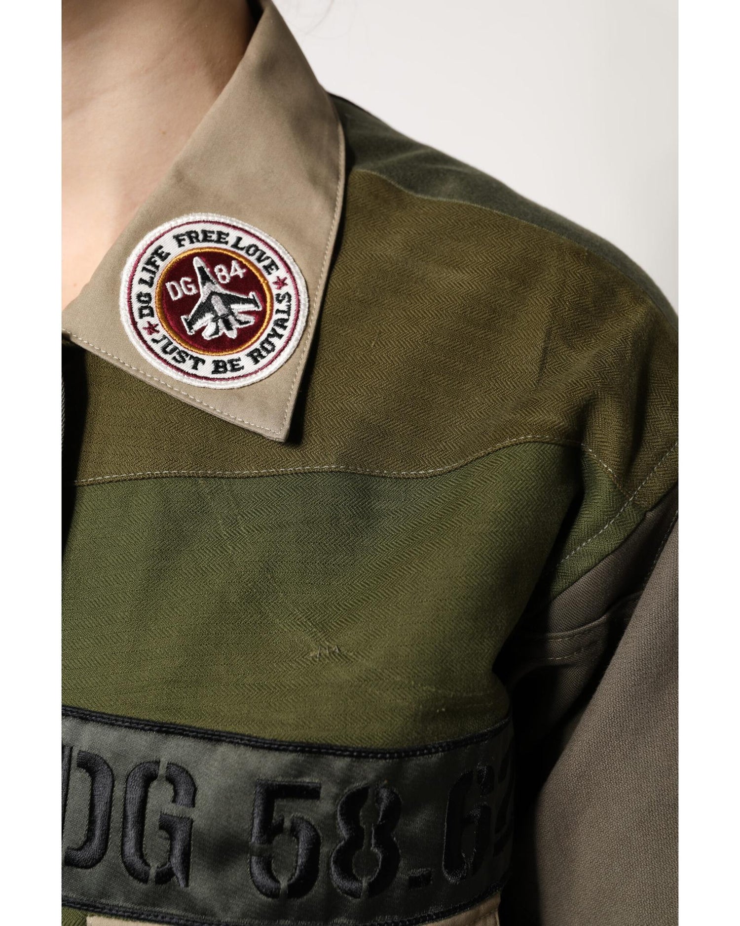 Dolce & Gabbana Women's Military Green Cotton Button Down Jacket - 36 IT