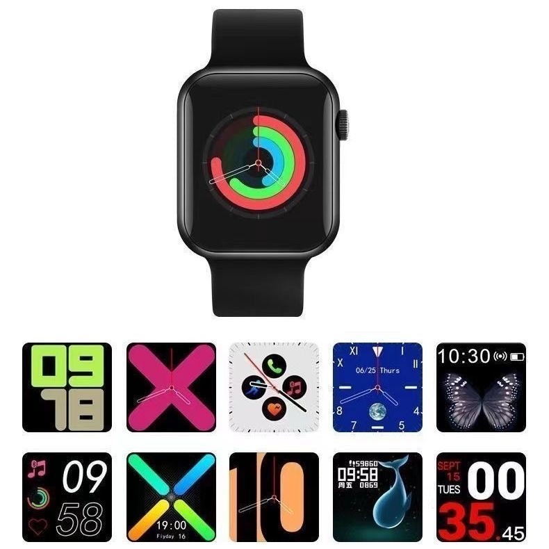 Smart Watch 44mm Bluetooth call Screen True Multidial Blood Oxygen Game Sports Mode Pro FOR IOS and Android Black with 2 straps