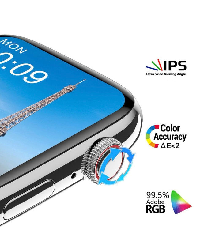 Smart Watch 44mm Bluetooth call Screen True Multidial Blood Oxygen Game Sports Mode Pro FOR IOS and Android Black with 2 straps