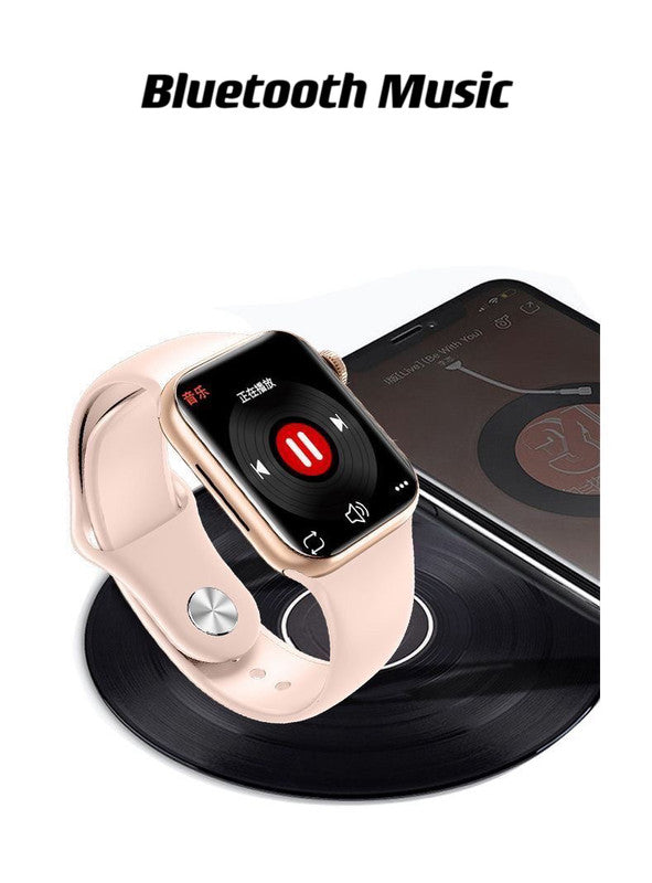 Smart Watch 44mm Bluetooth call Screen True Multidial Blood Oxygen Game Sports Mode Pro FOR IOS and Android Black with 2 straps