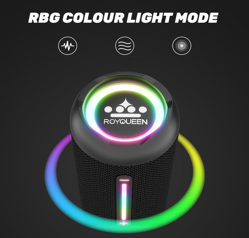 Compact Waterproof Bluetooth Speaker with LED Lights, 24H Playtime, Bluetooth 5.3, 360° Sound for Outdoor Adventures