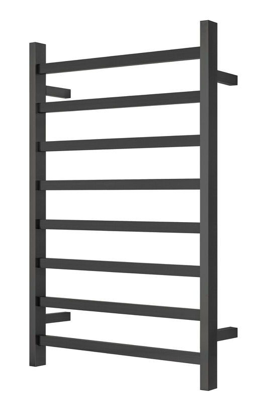 Premium Matte Black Towel Rack - 8 Bars, Square Design, AU Standard, 1000x620mm Wide