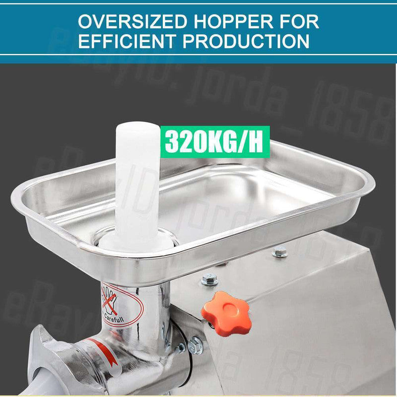 1.63HP Heavy-Duty Electric Meat Grinder & Sausage Stuffer 1200W for Commercial Use