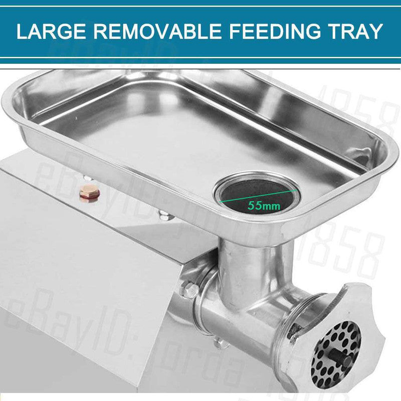 1.63HP Heavy-Duty Electric Meat Grinder & Sausage Stuffer 1200W for Commercial Use