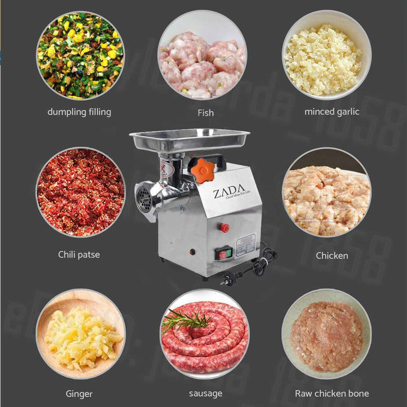 1.63HP Heavy-Duty Electric Meat Grinder & Sausage Stuffer 1200W for Commercial Use