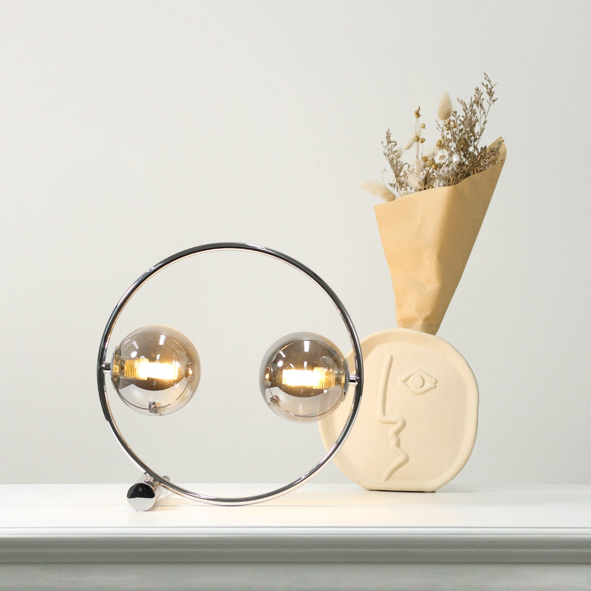 Contemporary Chrome Sphere Table Lamp