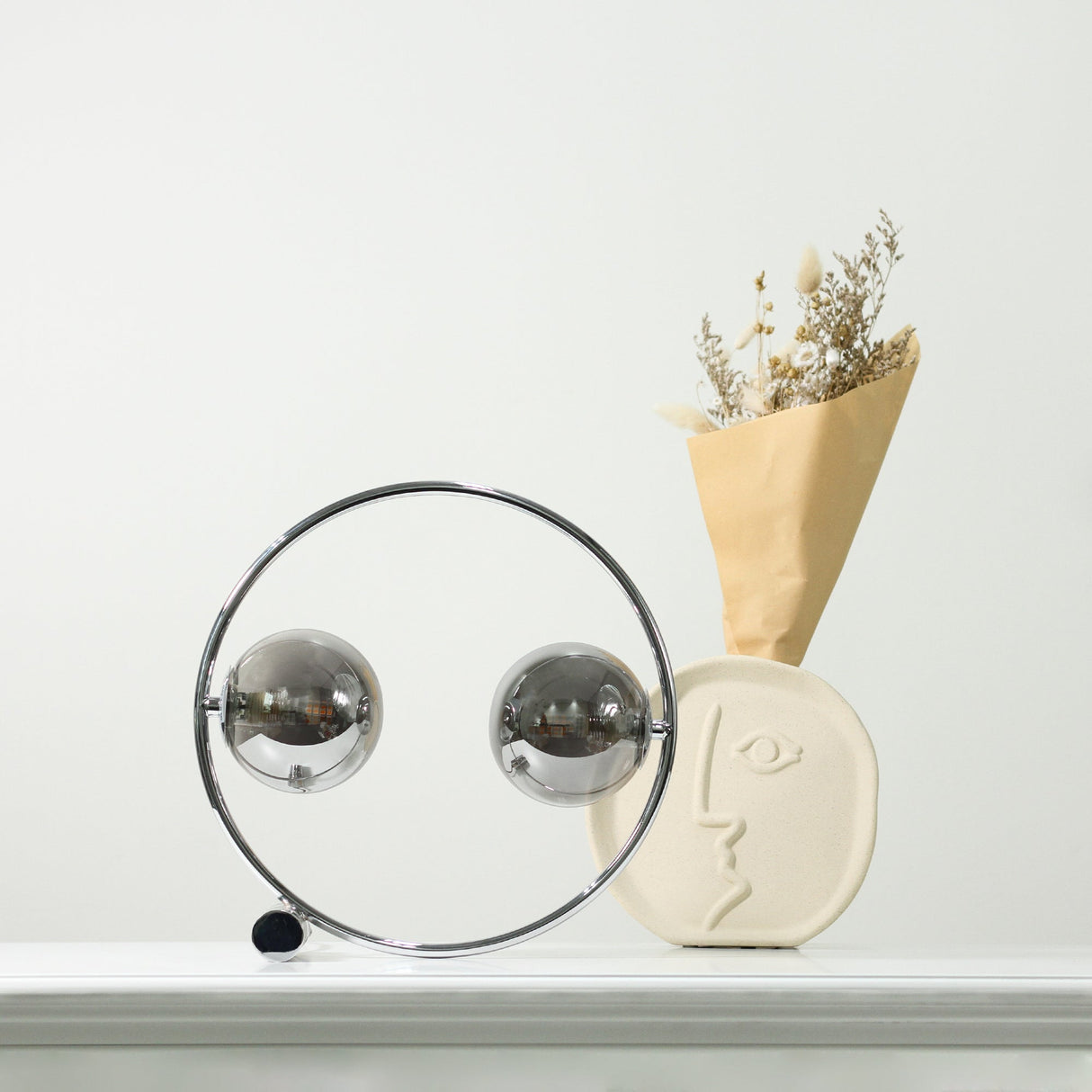 Contemporary Chrome Sphere Table Lamp