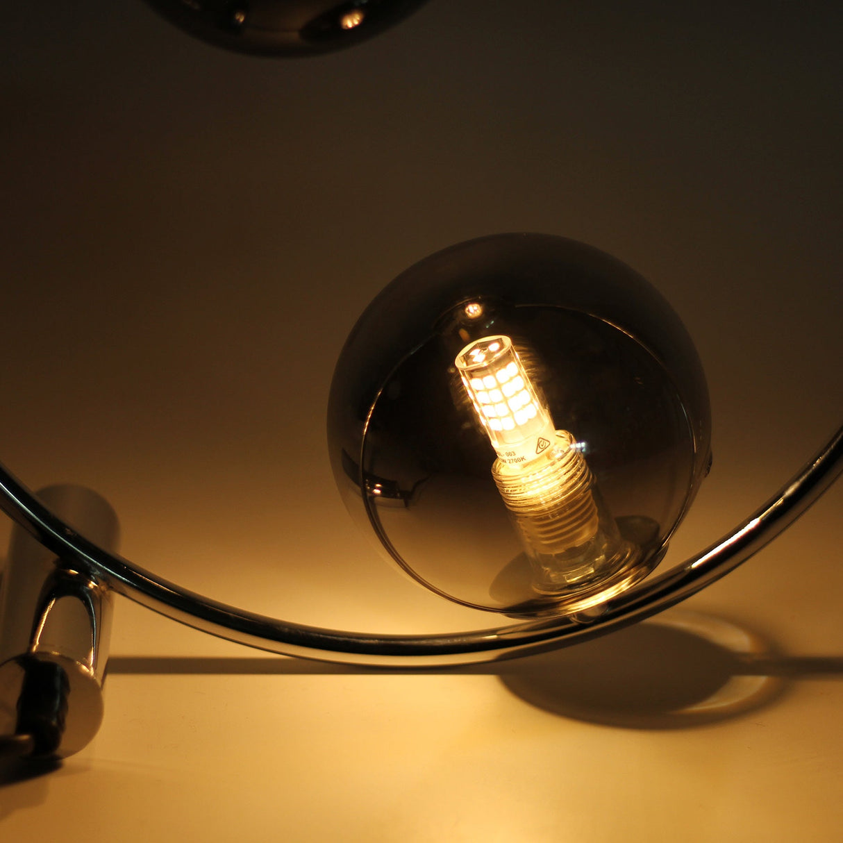 Contemporary Chrome Sphere Table Lamp