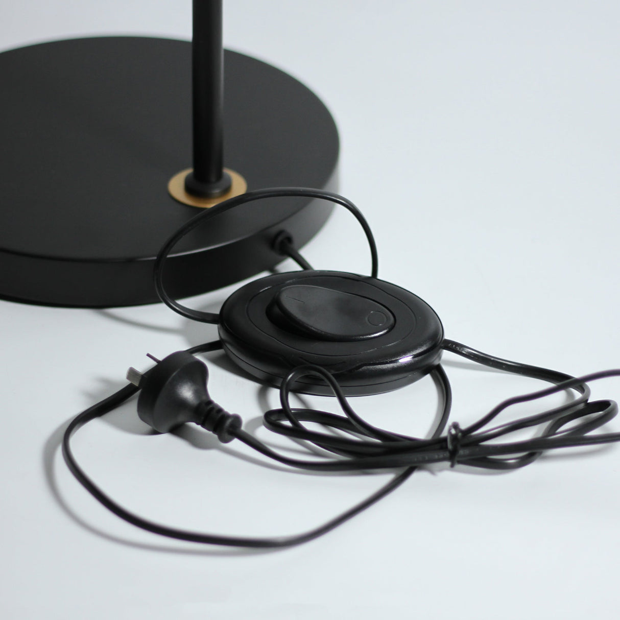 Yvette Natural Rattan & Black Metal Floor Lamp