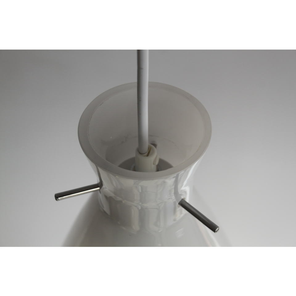 Sleek White Glass Teardrop Pendant Light