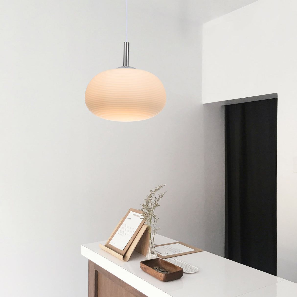 Celia Elegant Frosted Glass Pendant Light
