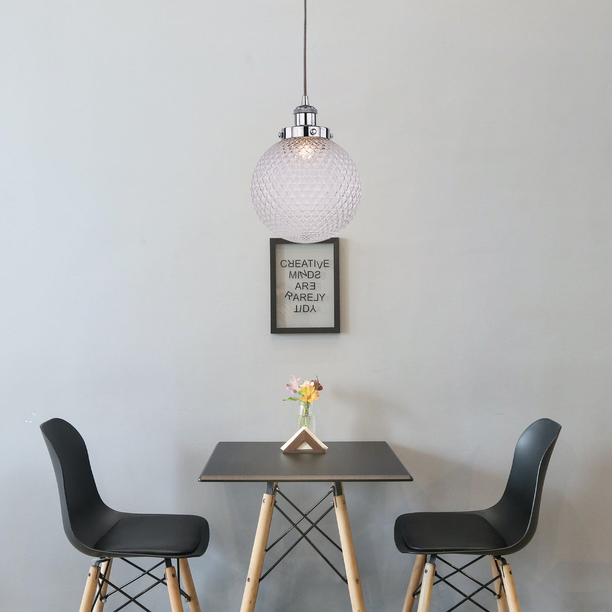Casablance Small Chrome Pendant Light