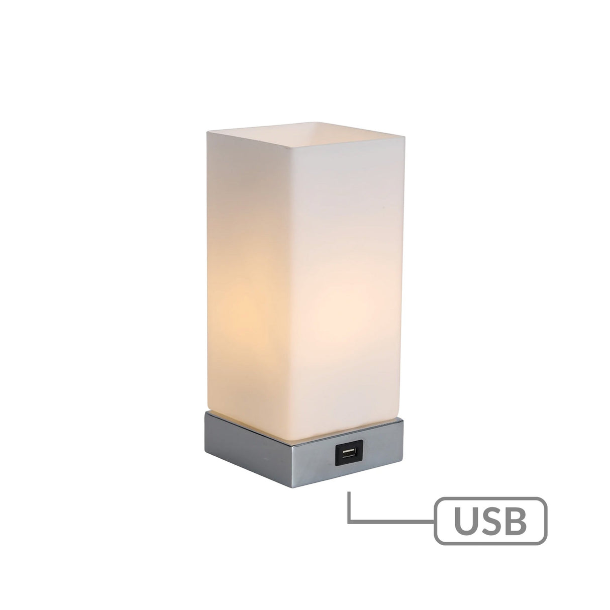 Jessica Touch-Activated Rectangle Lamp with USB Charging Port