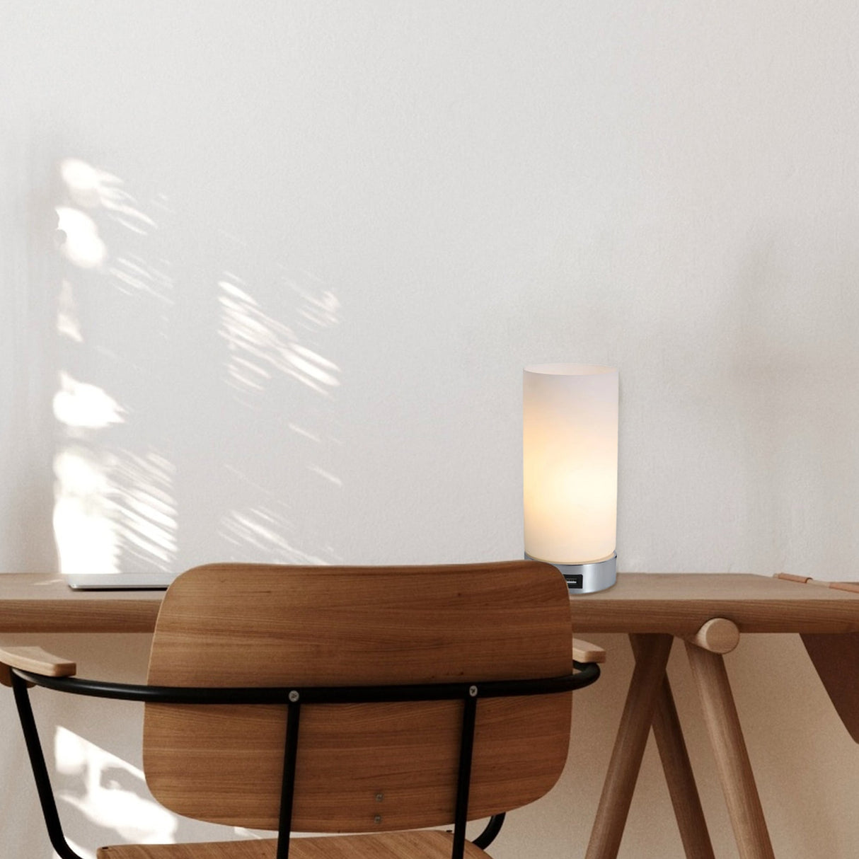 Sleek Touch Control Cylinder Lamp with USB Charging Port