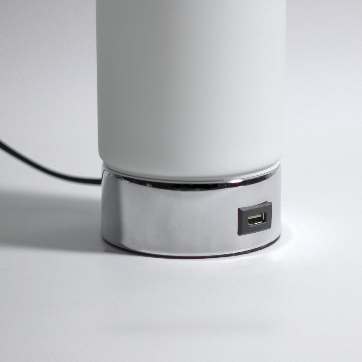 Sleek Touch Control Cylinder Lamp with USB Charging Port