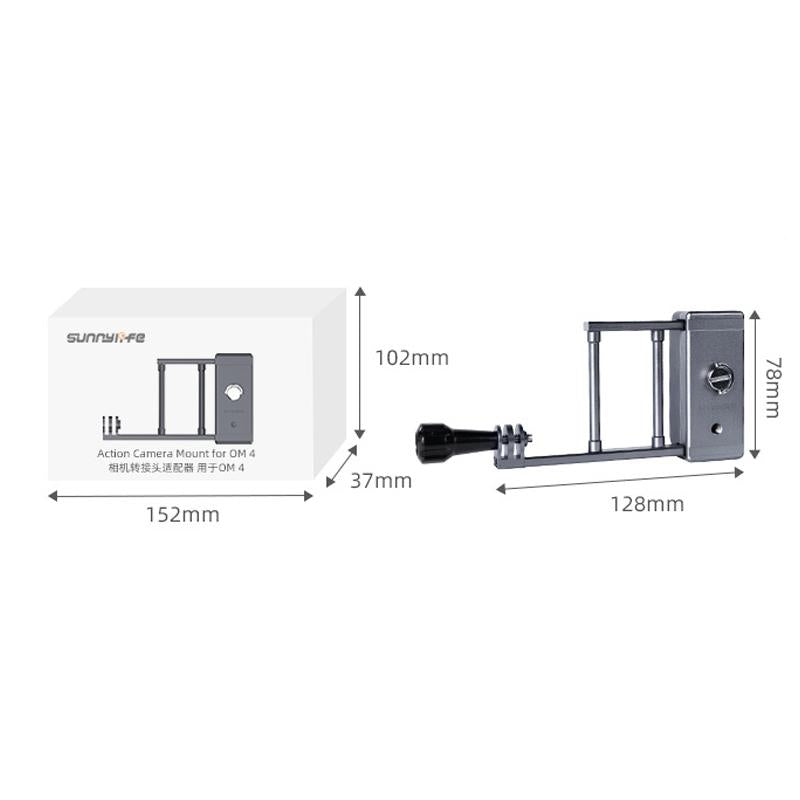 Aluminum Mount Plate Adapter for Dji Action / Gopro Hero9 / 8 Mobile 3 / Om4 Gimbal