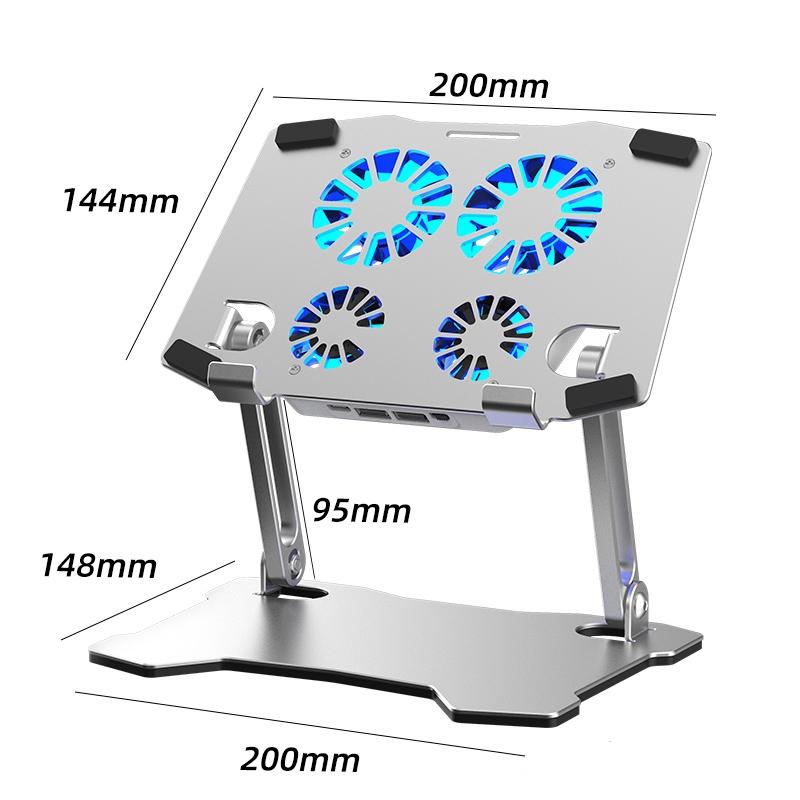 Aluminum Laptop Cooling Stand with 4 Fans