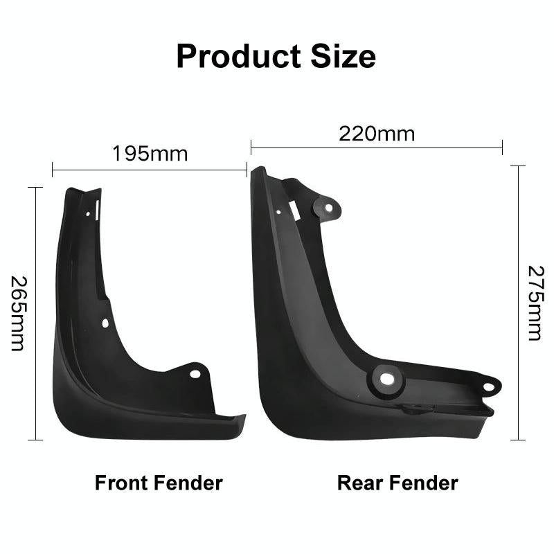 For Tesla Model S 2014-2020 4Pcs / Set Car Auto Soft Plastic Splash Flaps Fender Guard