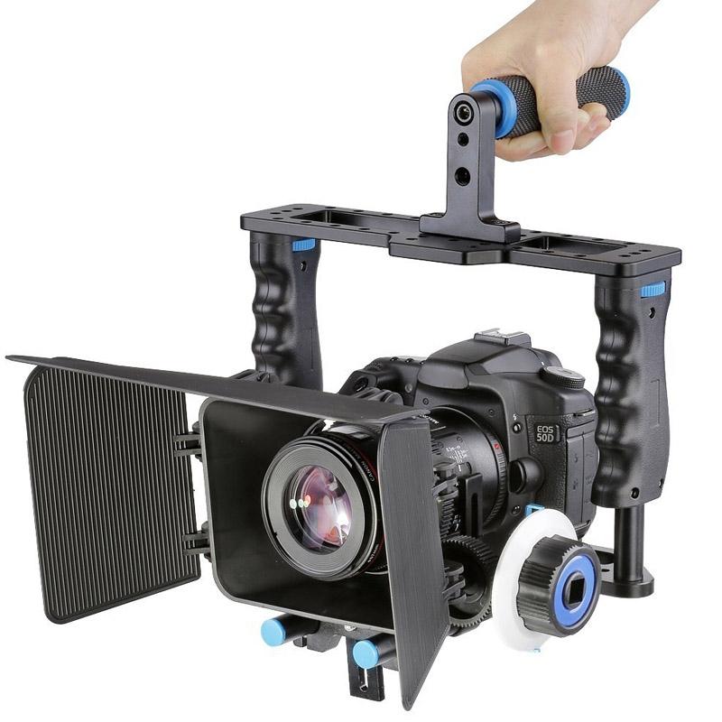 Large Handle Camera Cage & Matte Box Kit For Dslr / Video Camera