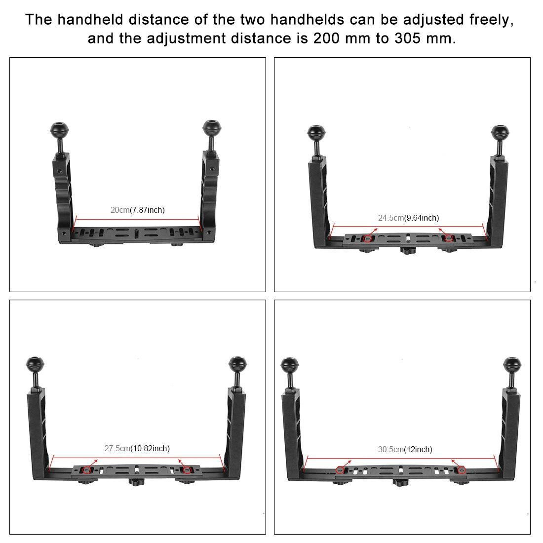 Adjustable Dual Handheld Lamp Arm for Action Cameras