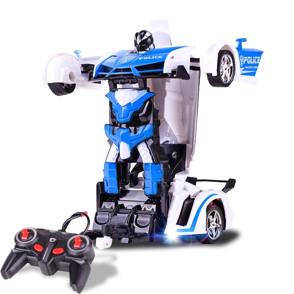 Remote Control Police Car - 4 Channels Deformable Toy