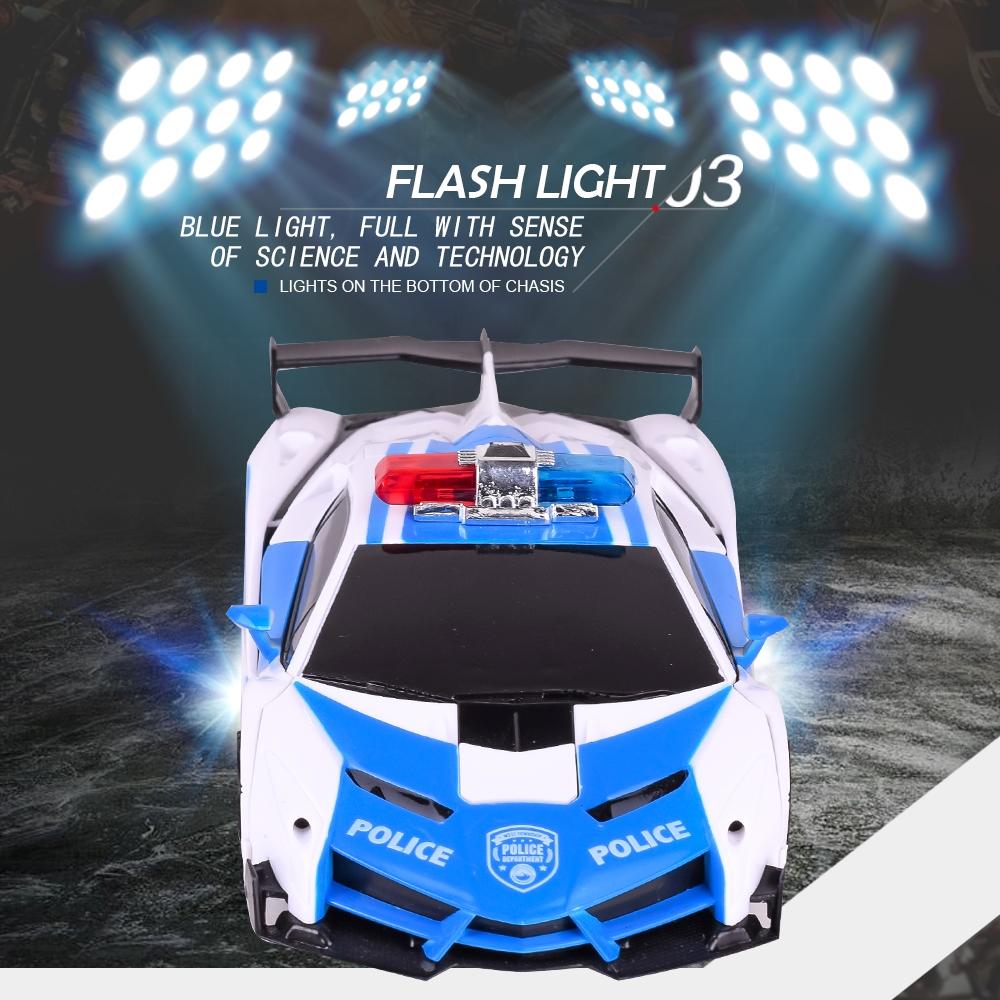 Remote Control Police Car - 4 Channels Deformable Toy