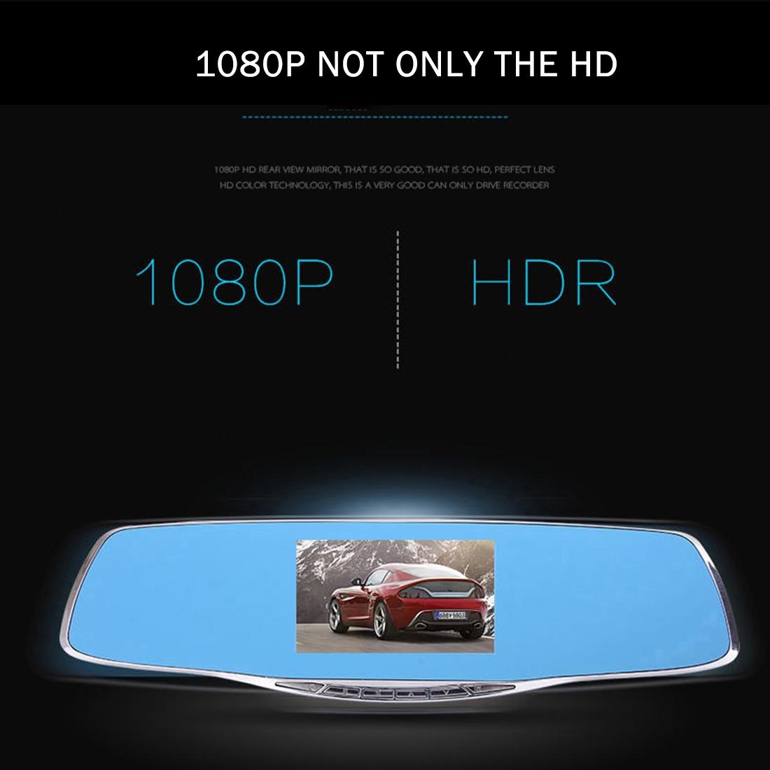 4.3 Hd 1080p Rearview Mirror Vehicle Dvr with Screen Display