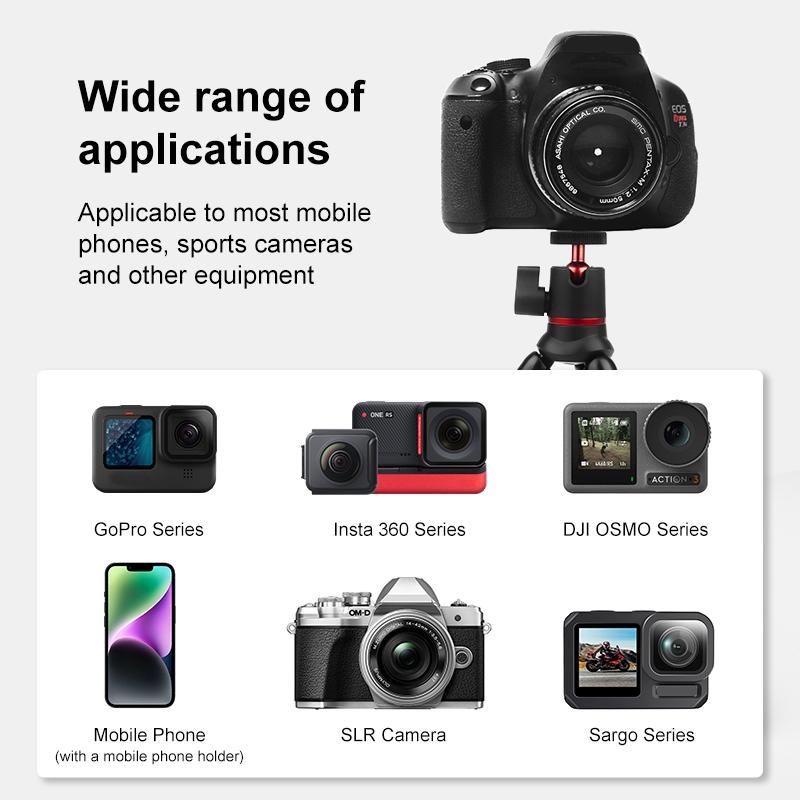 Flexible Mini Octopus Tripod with Remote for Slr Gopro Cellphone