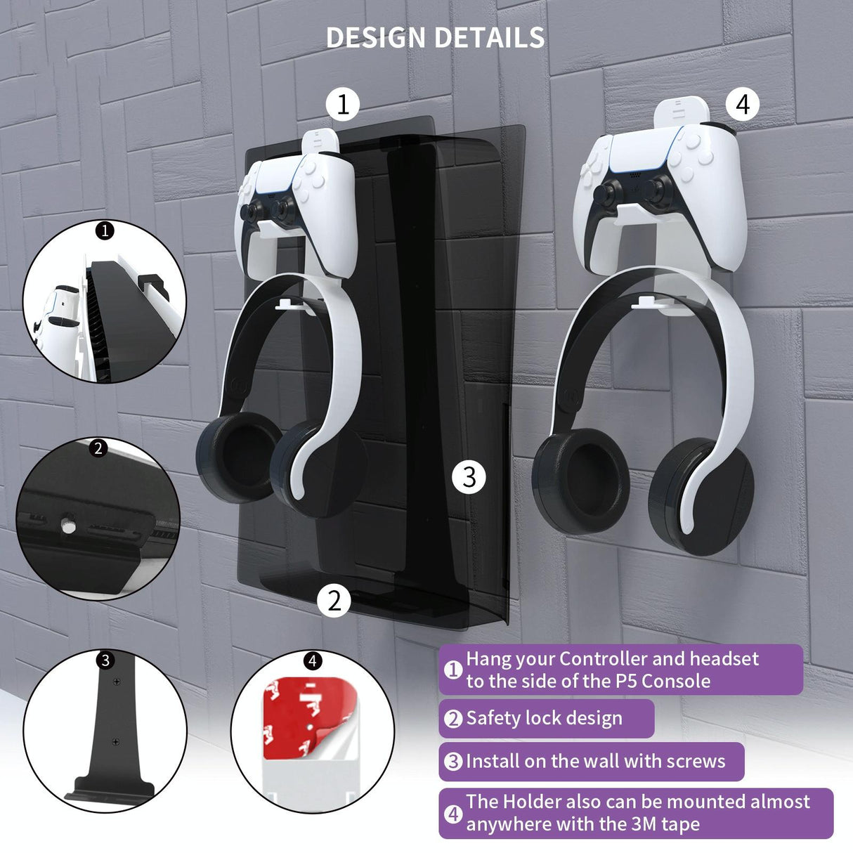 Wall Bracket Storage Hook For Ps5 Game Console