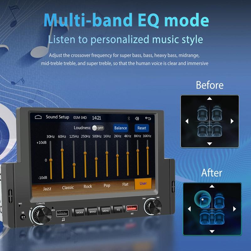 6.2 Inch Single Butt Carplay Car Monitor - Universal Wired Mp5 Player - Standard