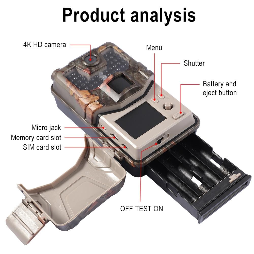 36mp 4k 4g Hunting Camera with App Control for Remote Viewing
