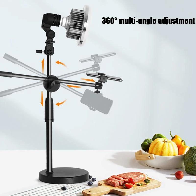 Desktop Photography Stand Kit with Mushroom Fill Light - 90W 155Mm