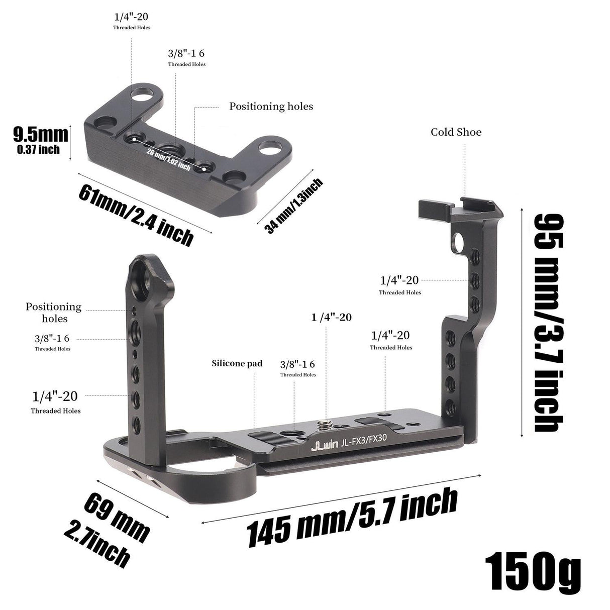 Camera Protection Cage Stabilizer Rig - Rabbit Cage for For Sony Fx30 / Fx3 - Only Top Board