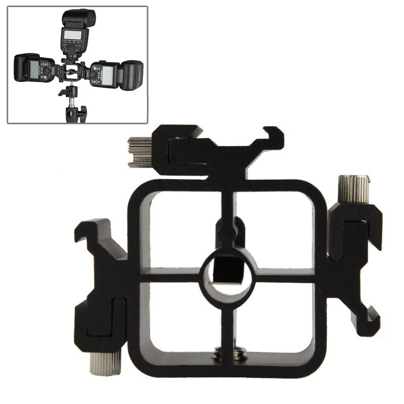 Triple Hot Shoe Mount Adapter For Flash And Light Stands