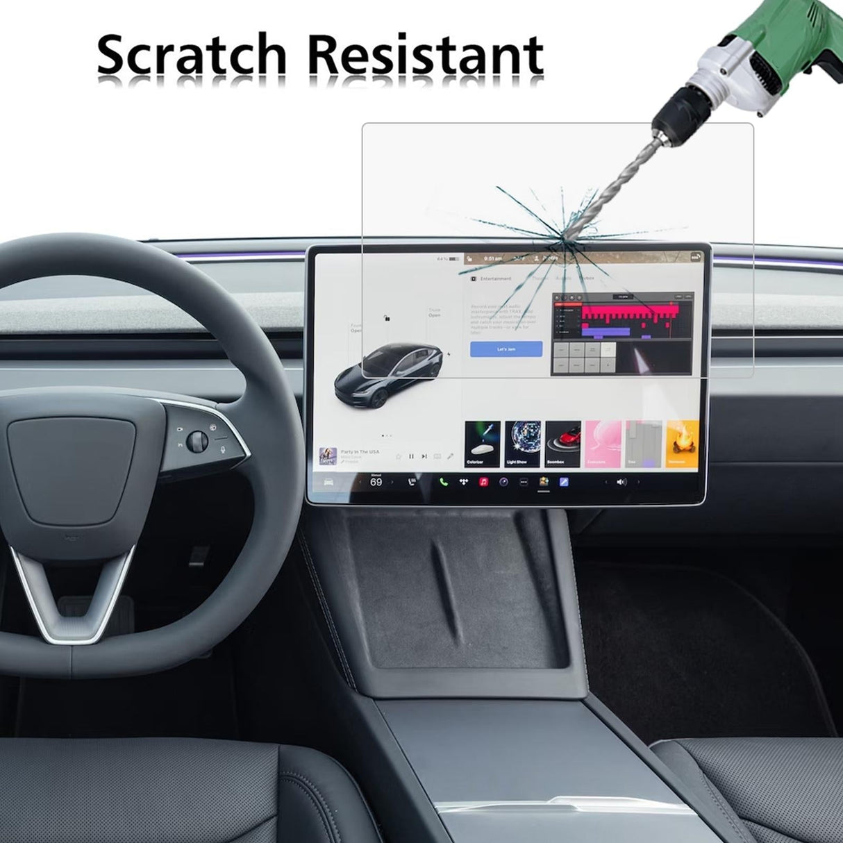 25-pack Tempered Glass Film for Car Navigator Protection - For Tesla Model 3 2024