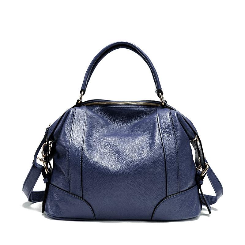 Royal Blue Single Shoulder Leather Messenger Bag For Women S