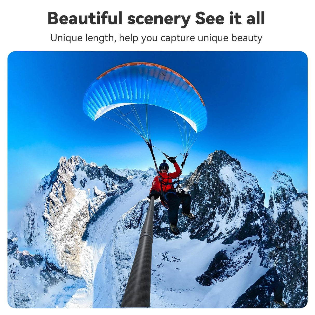 3m Carbon Fiber Selfie Stick Monopod for Action Cameras - 1 / 4 Screw