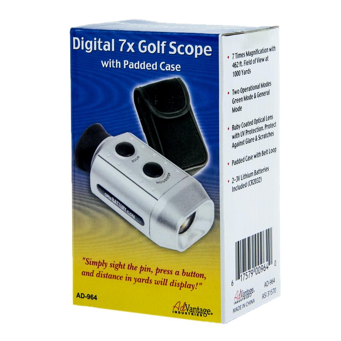 7x Digital Golf Telescope with Measuring Instrument and Padded Case
