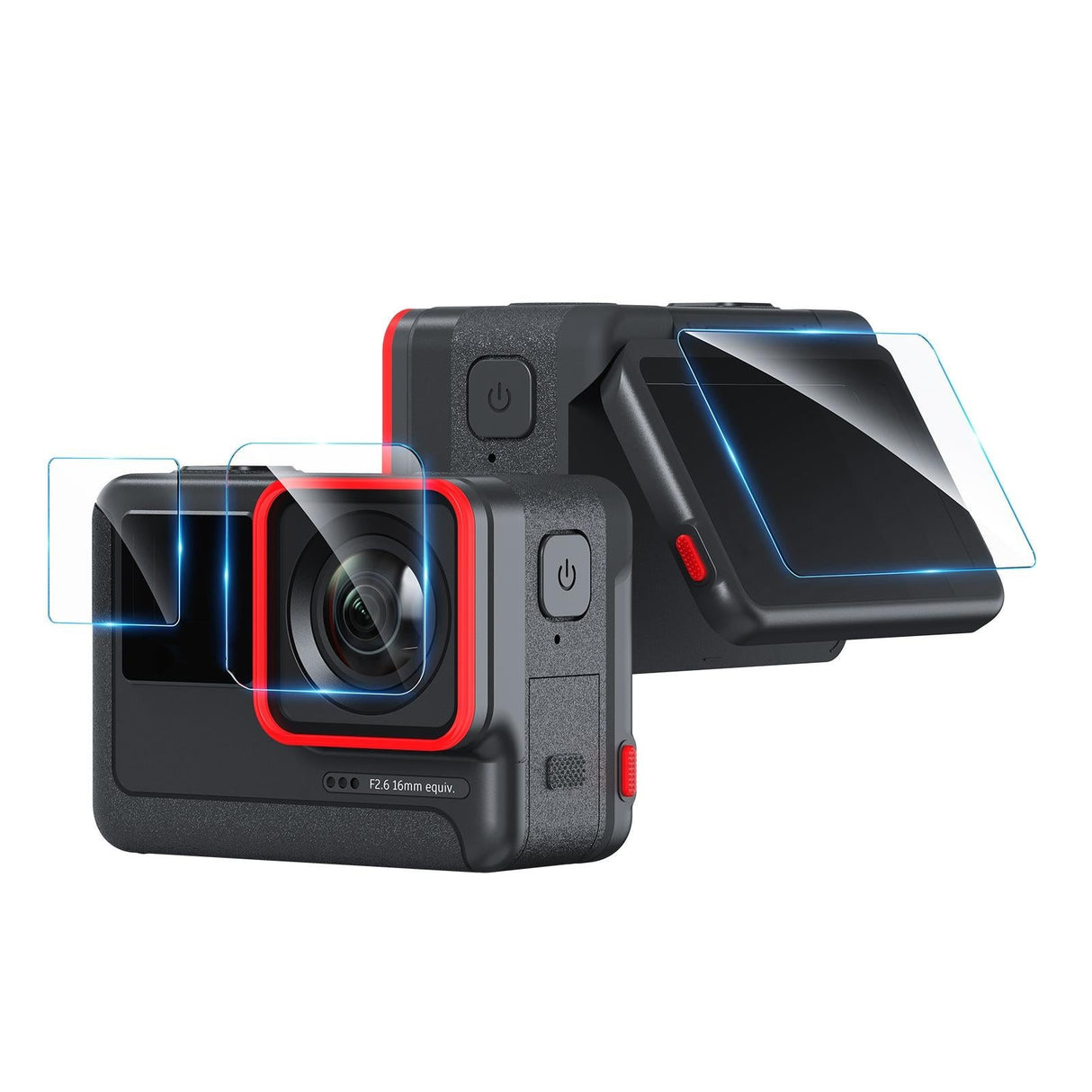Tempered Film Protective Stickers for Insta360 Ace Amagisn Sports Camera - 3 In 1