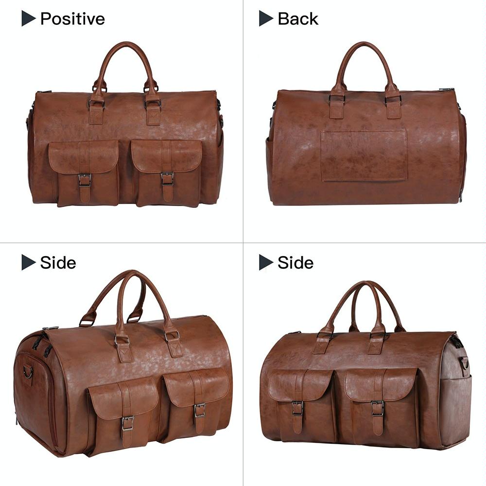 Compact Duffel Bag with Shoe Storage - Brown