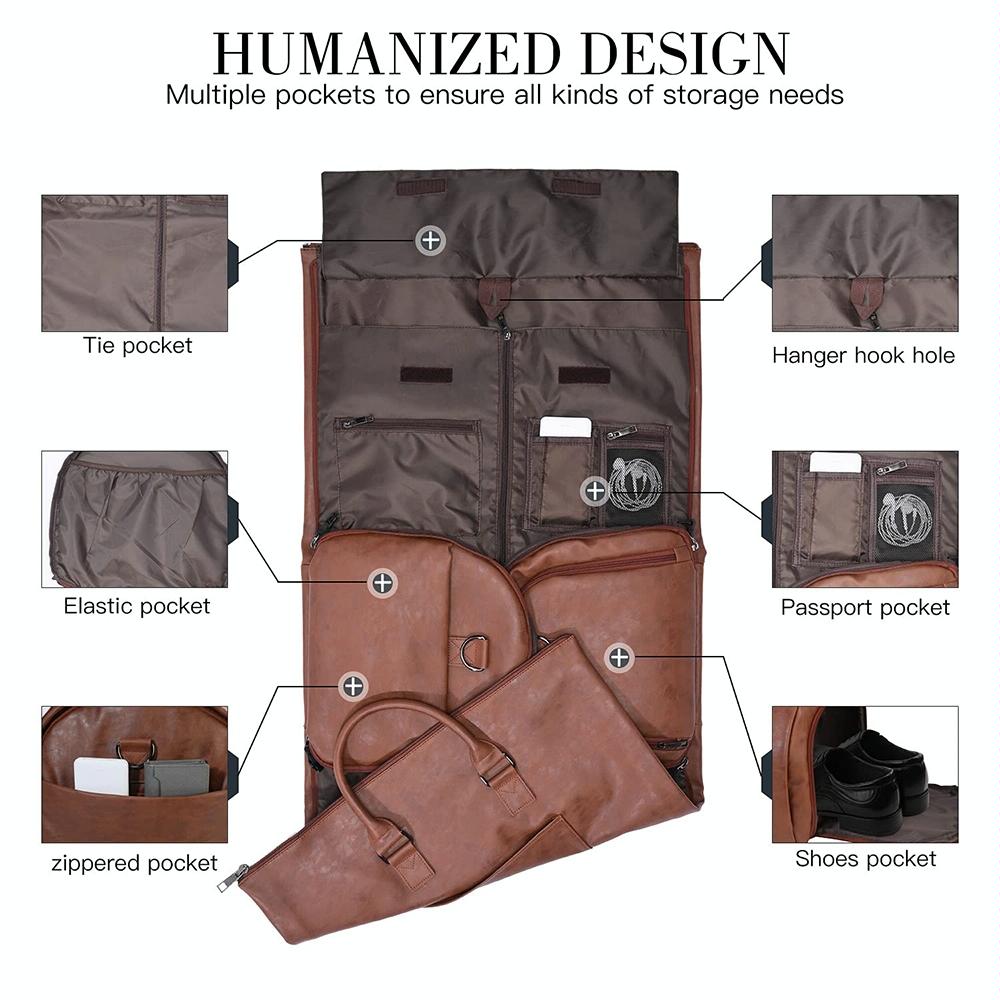 Compact Duffel Bag with Shoe Storage - Brown