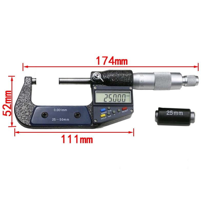 Electronic Digital Micrometer - 25-50mm 0.001mm Resolution