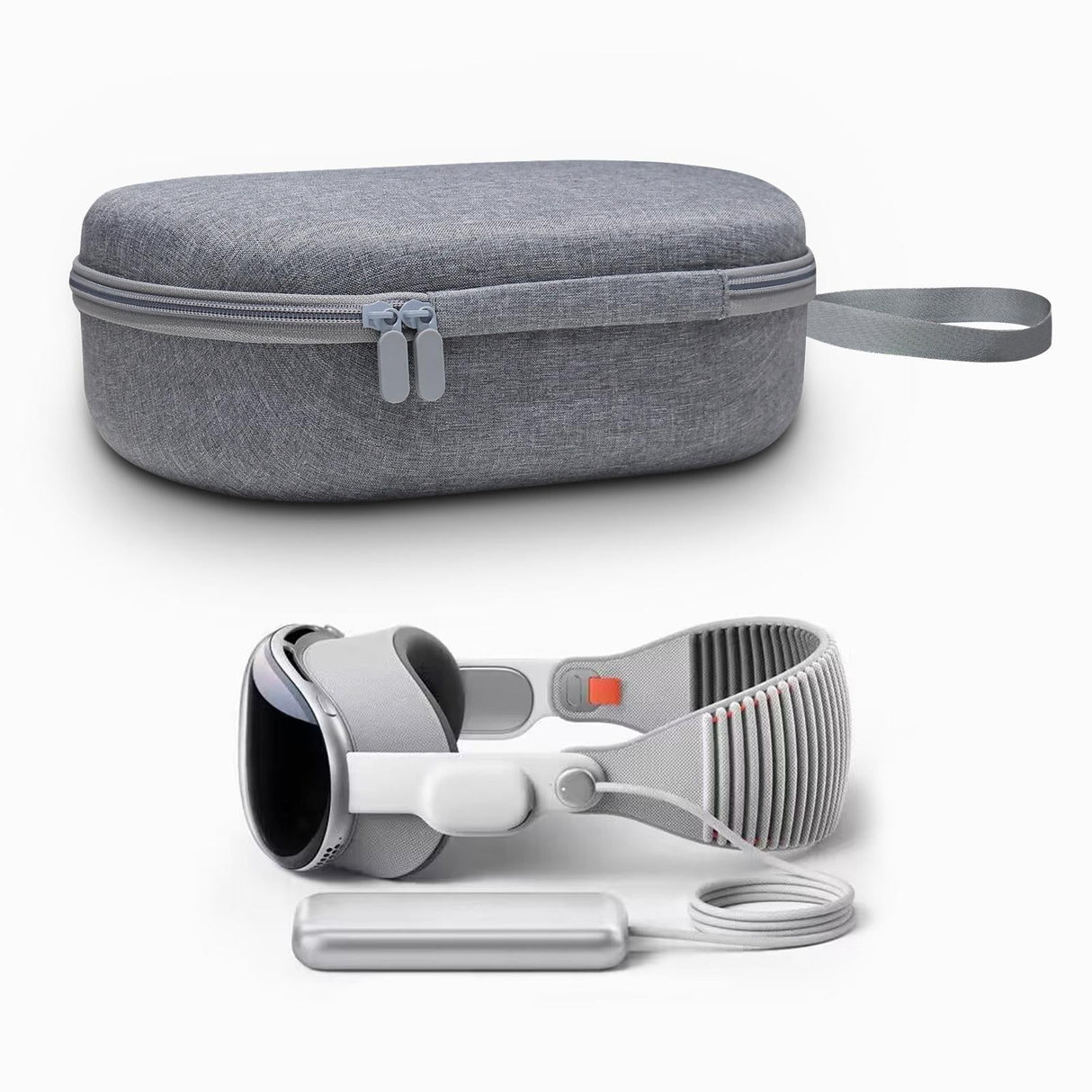 Portable Vr Headset Storage Bag for Apple Vision Pro Glasses - Gray Felt - Gray Linen