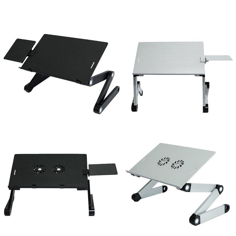 Adjustable Folding Laptop Desk with Mouse Board - Aluminum Alloy