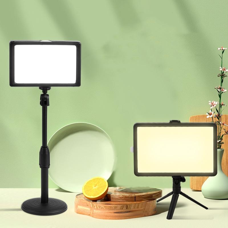 Portable 8-inch Flat-panel Live Fill Light with Adjustable Temperature and Small Tripod