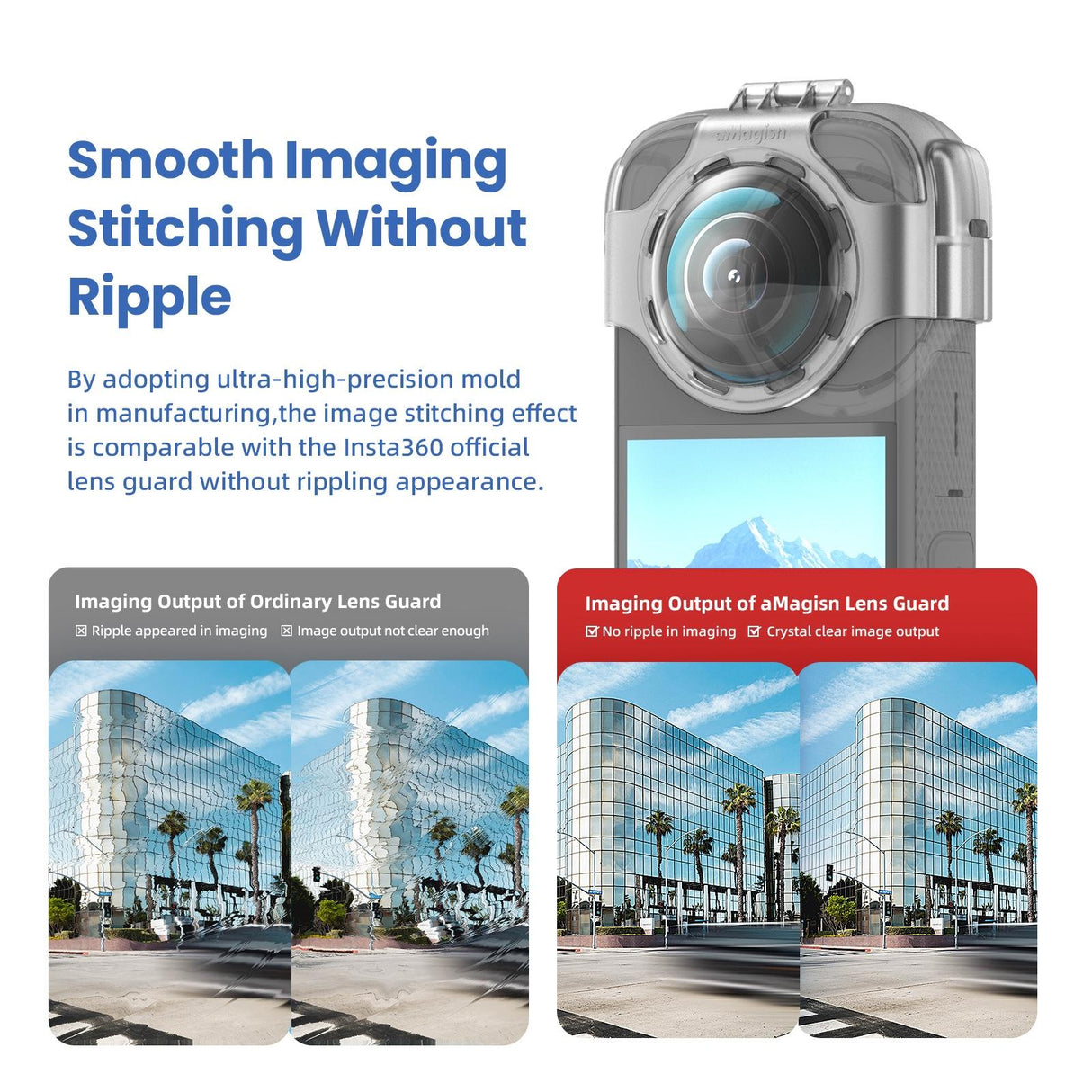 Amagisn Protective Lens Guard for Insta360 X3 Camera - Lens Guard