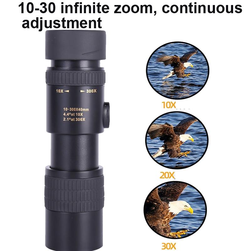 High Definition Monocular Telescope - 10-300X40 Bak4 Prism