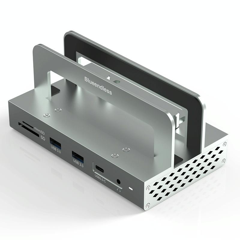 Vertical Laptop Docking Station with 4k / 60hz Type-c Hub - 10-In -1 Without Lan