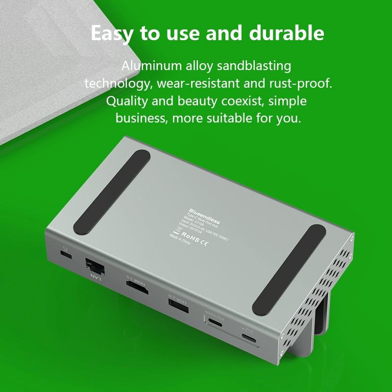 Vertical Laptop Docking Station with 4k / 60hz Type-c Hub - 10-In -1 Without Lan