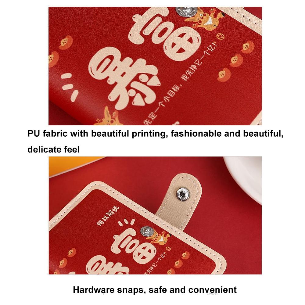 Festive Cartoon Snap Anti Degaussing Card Holder Lucky Change Id Storage Bag - Get Rich